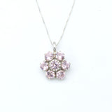 Rose Gold Morganite Necklace - Pink Flower Necklace - Daisy Pendant