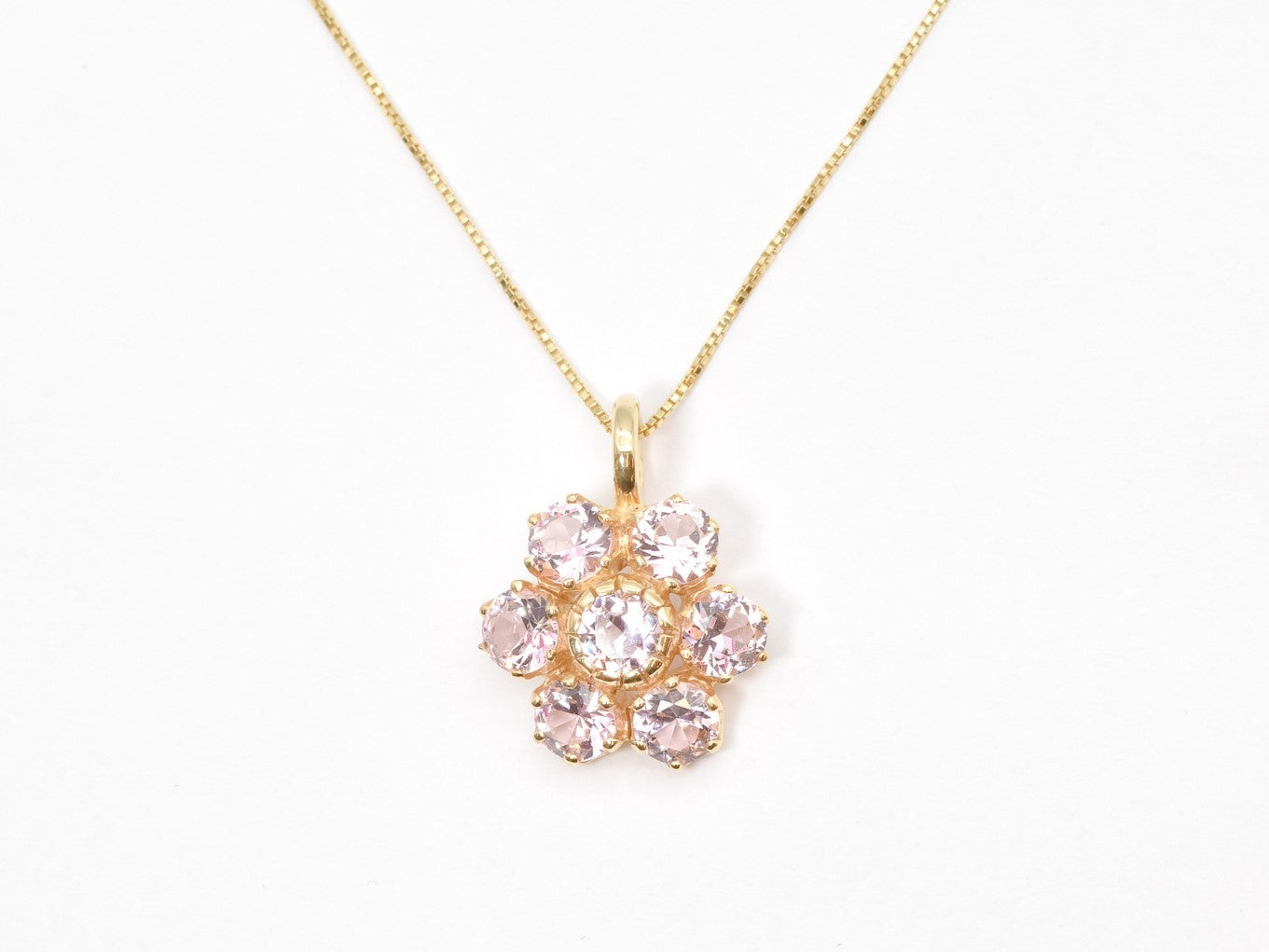 Flower Pendant, Morganite Pendant, Created Morganite, Pink Vintage Pendant, Floral Pendant, Pink Diamond Pendant, Silver Pendant, Morganite(1)