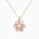 Rose Gold Morganite Necklace - Pink Flower Necklace - Daisy Pendant