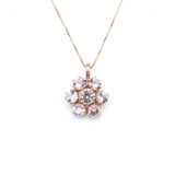 Rose Gold Morganite Necklace - Pink Flower Necklace - Daisy Pendant