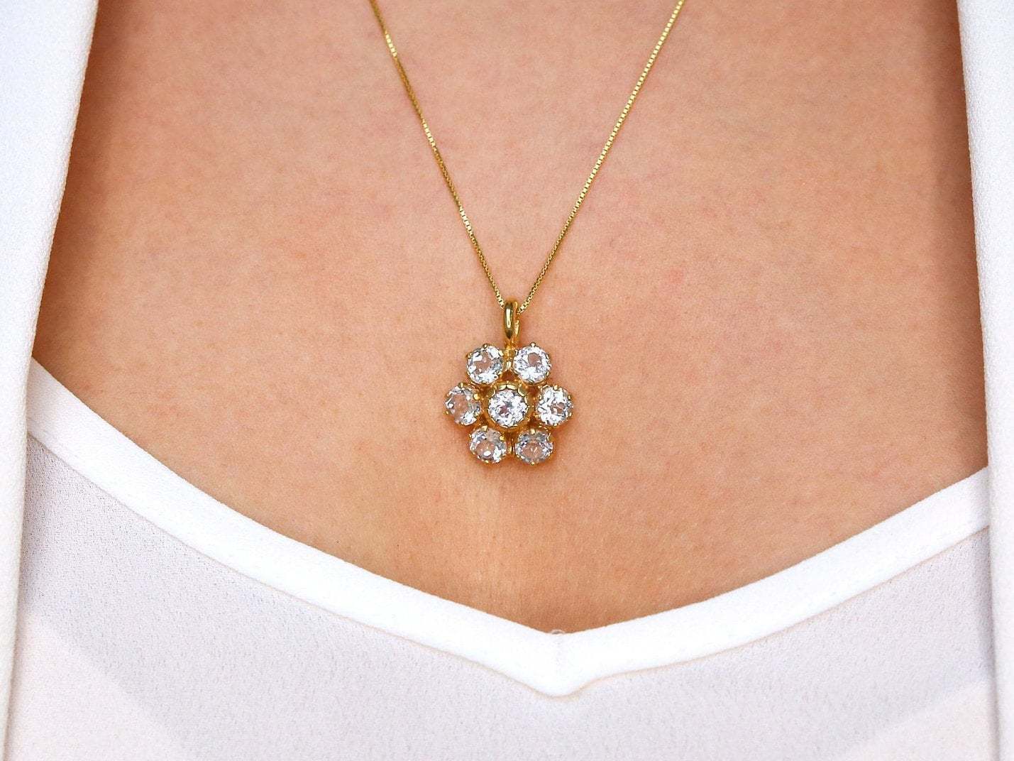 Flower Pendant, Morganite Pendant, Created Morganite, Pink Vintage Pendant, Floral Pendant, Pink Diamond Pendant, Silver Pendant, Morganite(3)