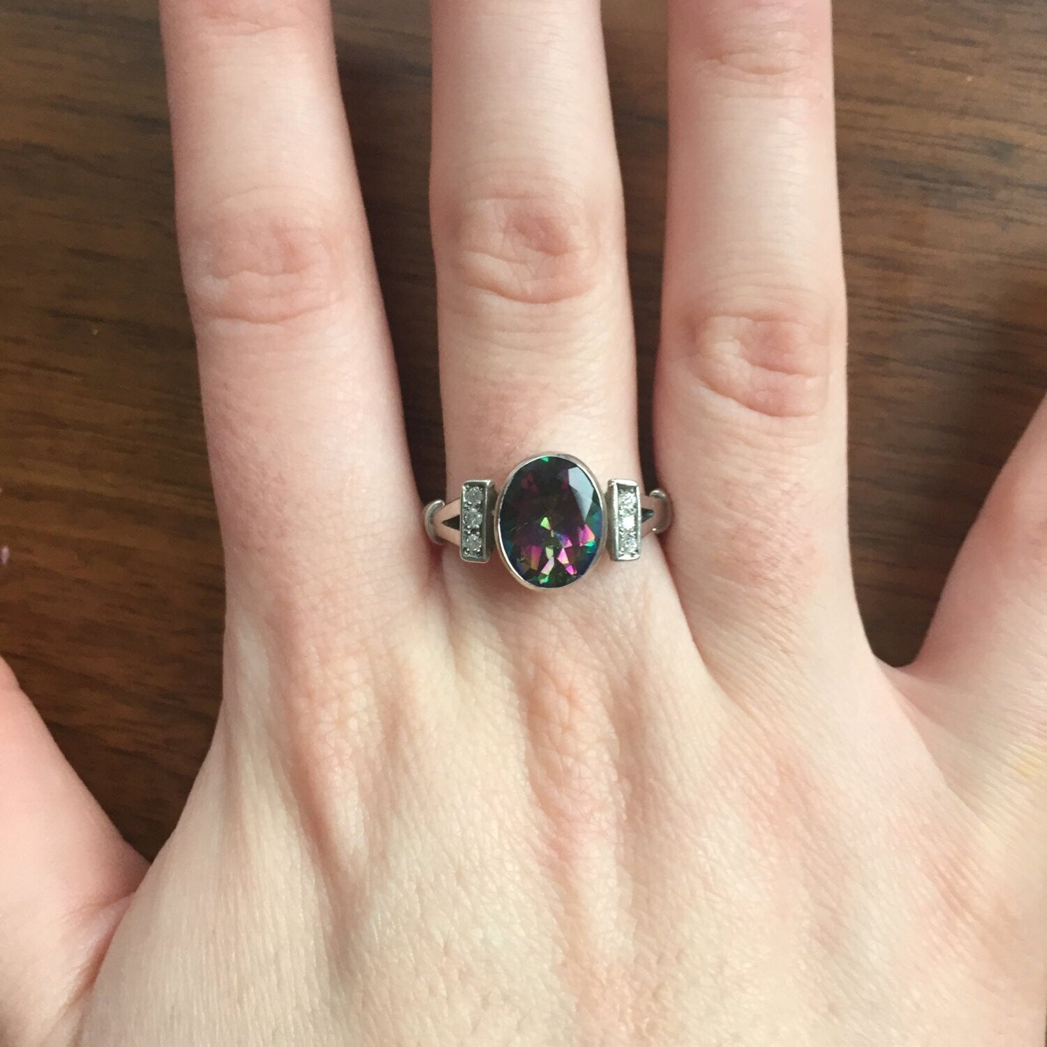 Mystic Topaz Ring, Topaz Ring, December Birthstone, Victorian Ring, Purple Diamond Ring, Vintage Ring, Purple Topaz Ring, Solid Silver Ring