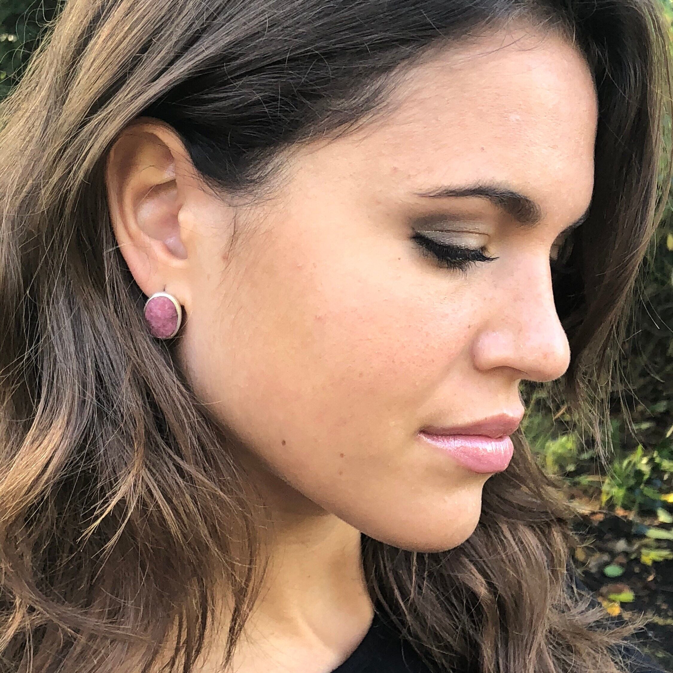 Rhodochrosite Earrings, Natural Rhodochrosite, Pink Earrings, Vintage Earrings, Pink Rhodochrosite, Silver Earrings, Rhodochrosite