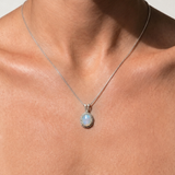 Vintage Opal Necklace - Opal Solitaire Pendant - October Birthstone Necklace