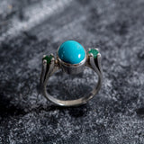 Turquoise Ring - Blue Turquoise Ring - Vintage Oval Ring