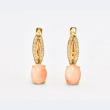 Pink Coral Earrings - Natural Coral Earrings - Long Vintage Earrings