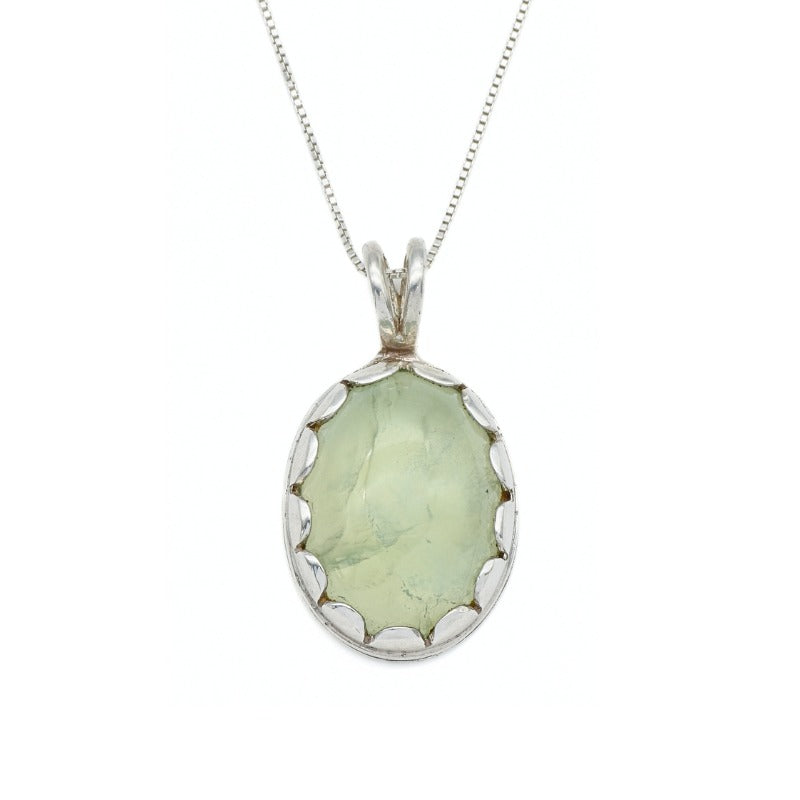 Prehnite Pendant, Natural Prehnite, Green Prehnite, Unique Pendant, May Birthstone, Green Pendant, May Pendant, Silver Pendant, Prehnite