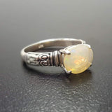 Fire Opal Ring - Genuine Opal Ring - Solitaire Tribal Band