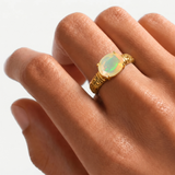 Gold Opal Ring - Tribal Opal Ring - Gold Bohemian Ring