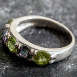 Wide Multistone Band - Mystic Topaz Ring - Green Peridot Ring