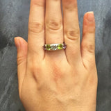 Wide Multistone Band - Mystic Topaz Ring - Green Peridot Ring