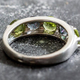 Wide Multistone Band - Mystic Topaz Ring - Green Peridot Ring