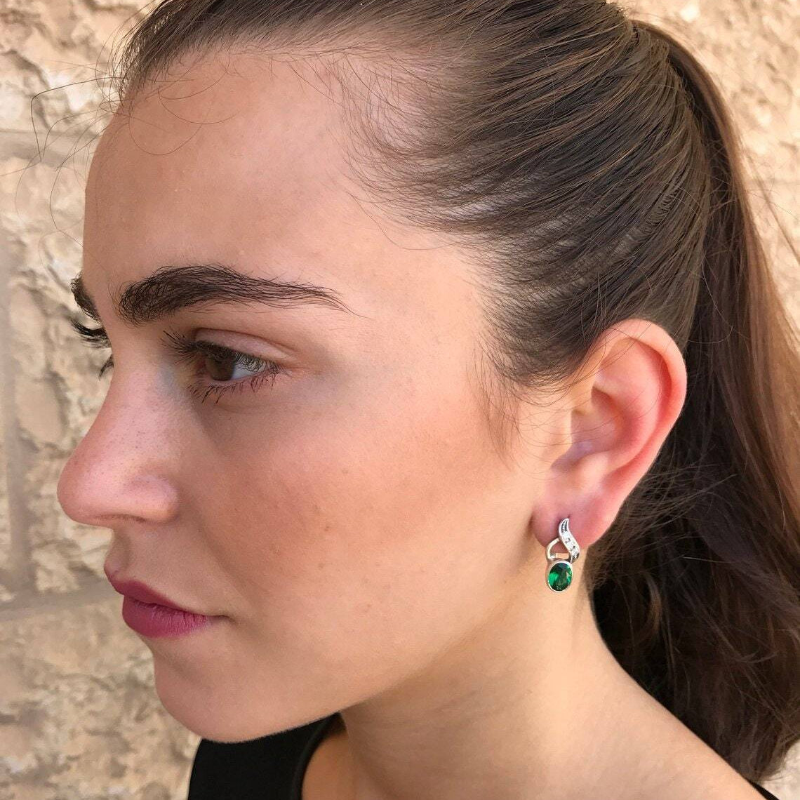 Amethyst Earrings, Natural Amethyst