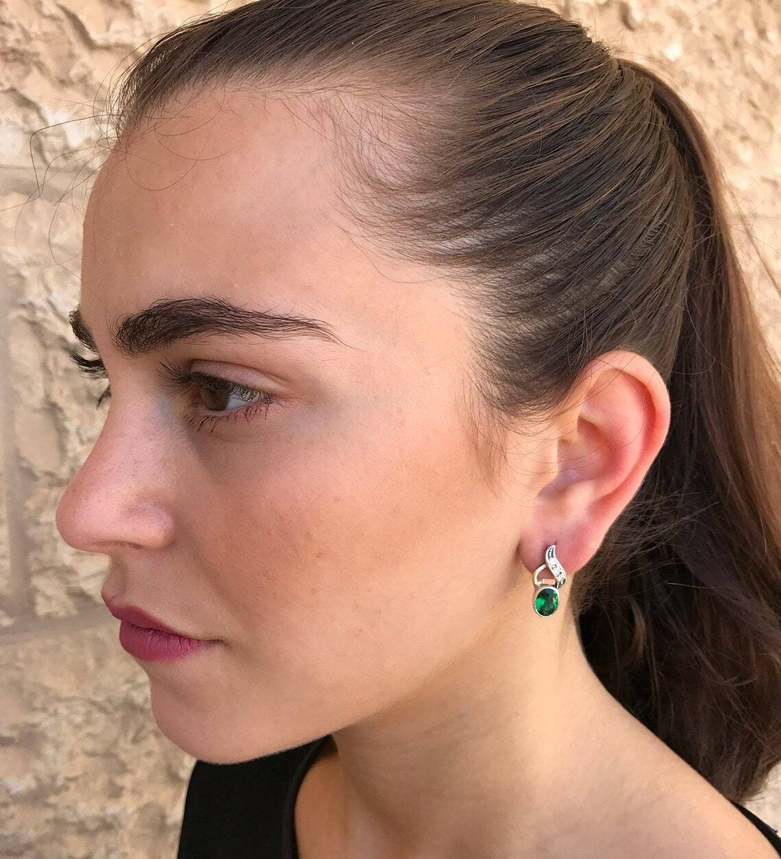 Amethyst Earrings, Natural Amethyst