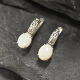 Genuine Opal Earrings - Australian Opal Earrings - White Drop Earrings