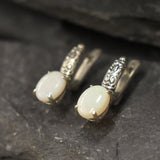 Genuine Opal Earrings - Australian Opal Earrings - White Drop Earrings