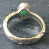 Emerald Ring, Natural Emerald, May Birthstone, 2 Carat Emerald, Promise Ring, Emerald Promise Ring, Hammered Band, Solid Silver, Pure Silver