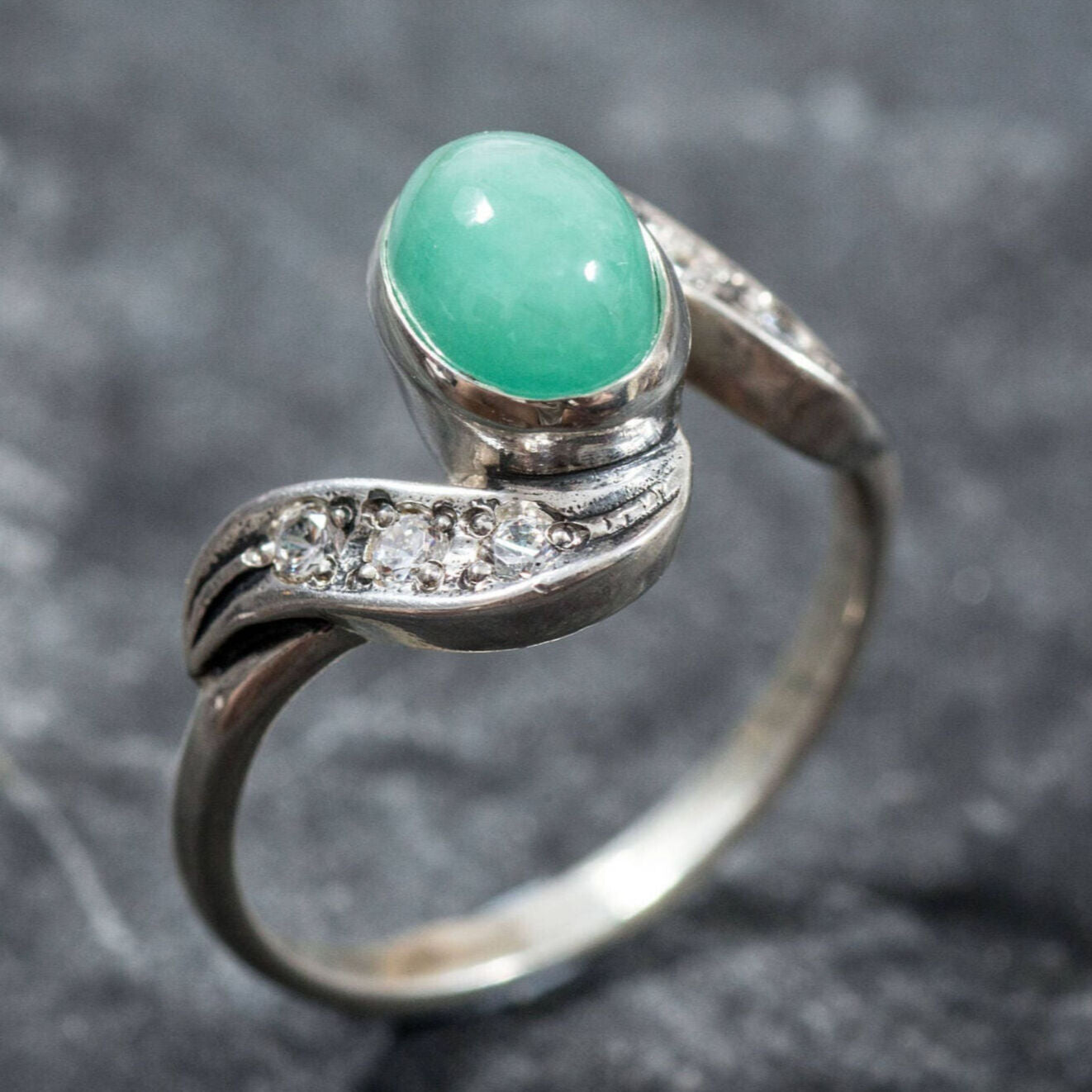 Emerald Ring, Natural Emerald, Vintage Rings, Vintage Emerald Ring, Emerald Green Ring, Antique Emerald Ring, Solid Silver Ring, Pure Silver