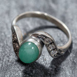 Emerald Ring, Natural Emerald, Vintage Rings, Vintage Emerald Ring, Emerald Green Ring, Antique Emerald Ring, Solid Silver Ring, Pure Silver