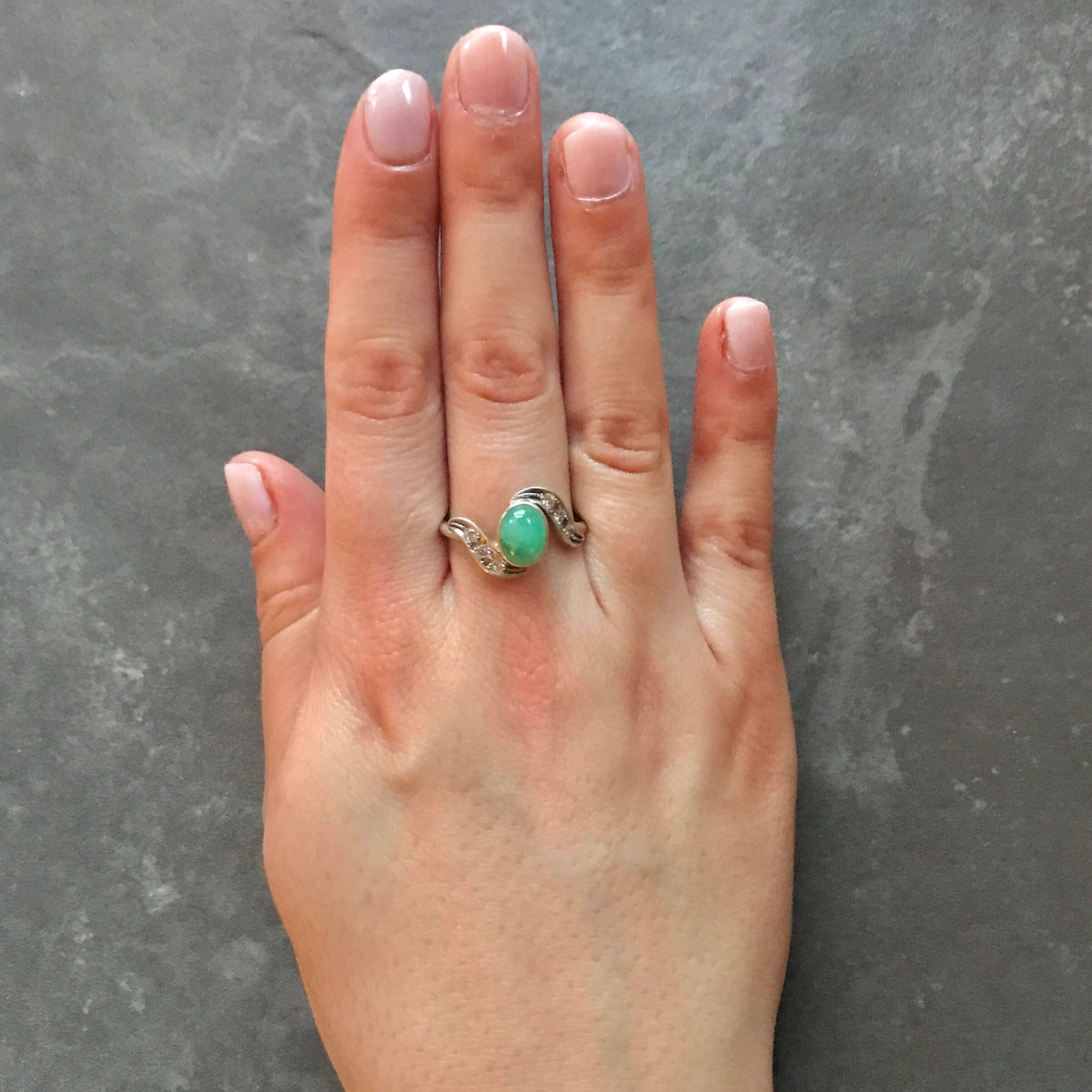 Emerald Ring, Natural Emerald, Vintage Rings, Vintage Emerald Ring, Emerald Green Ring, Antique Emerald Ring, Solid Silver Ring, Pure Silver