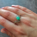 Emerald Ring, Natural Emerald, Vintage Rings, Vintage Emerald Ring, Emerald Green Ring, Antique Emerald Ring, Solid Silver Ring, Pure Silver