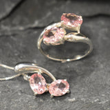 Morganite Ring - Pink Diamond Ring - Pink Bypass Ring