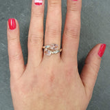 Morganite Ring - Pink Diamond Ring - Pink Bypass Ring