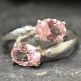 Morganite Ring - Pink Diamond Ring - Pink Bypass Ring