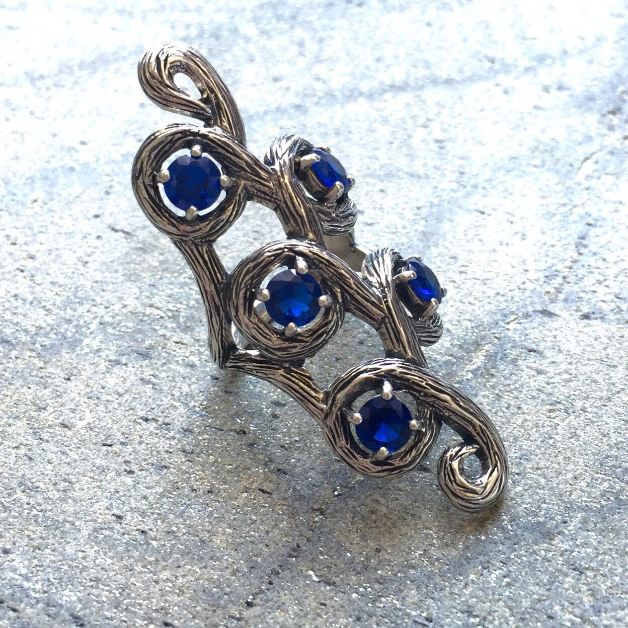 Created Sapphire Ring made in 925 Sterling Silver with Round Created Blue Sapphire in Prong setting, September Birthstone gift idea, symbolizes sincerity, truth, and faithfulness, ideal for everyday wear and perfect for birthday gifting and special occasions.