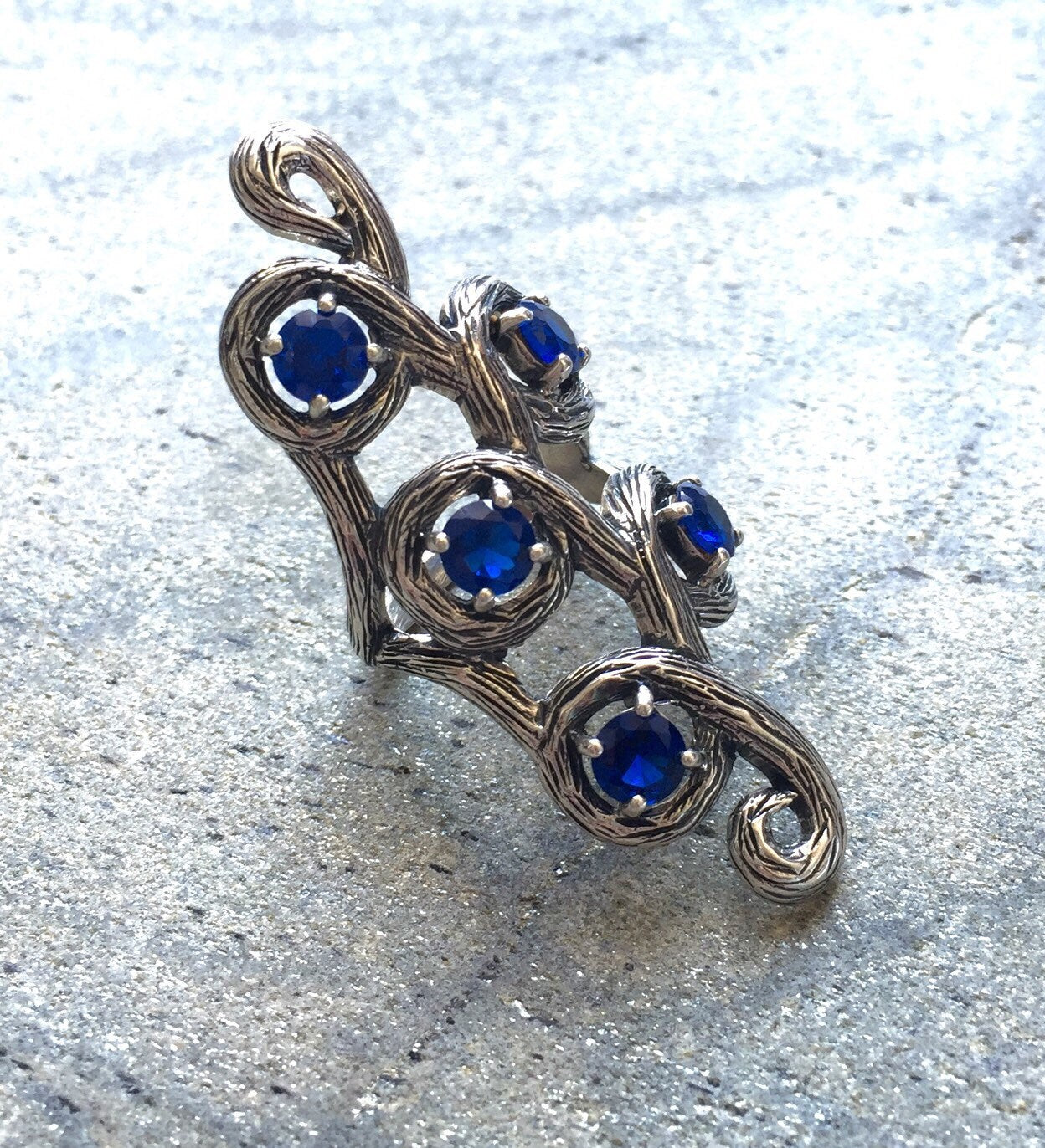 Created Sapphire Ring made in 925 Sterling Silver with Round Created Blue Sapphire in Prong setting, September Birthstone gift idea, symbolizes sincerity, truth, and faithfulness, ideal for everyday wear and perfect for birthday gifting and special occasions.