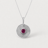 Natural Ruby Pendant made in 925 Sterling Silver with Round Natural Red Ruby in Bezel setting, July Birthstone gift idea, symbolizes nobility, purity, and passion, ideal for everyday wear and perfect for birthday gifting and special occasions.