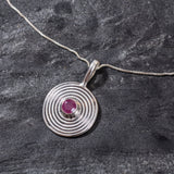 Natural Ruby Pendant made in 925 Sterling Silver with Round Natural Red Ruby in Bezel setting, July Birthstone gift idea, symbolizes nobility, purity, and passion, ideal for everyday wear and perfect for birthday gifting and special occasions.