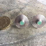 Natural Emerald Studs, Natural Emerald, Vintage Emerald Earrings, May Birthstone, May Earrings, Infinity Earrings, Solid Silver, Pure Silver