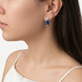 S925 Silver Created Sapphire Earrings, September birthstone, symbolize sincerity and faithfulness, perfect for everyday and special occasions.