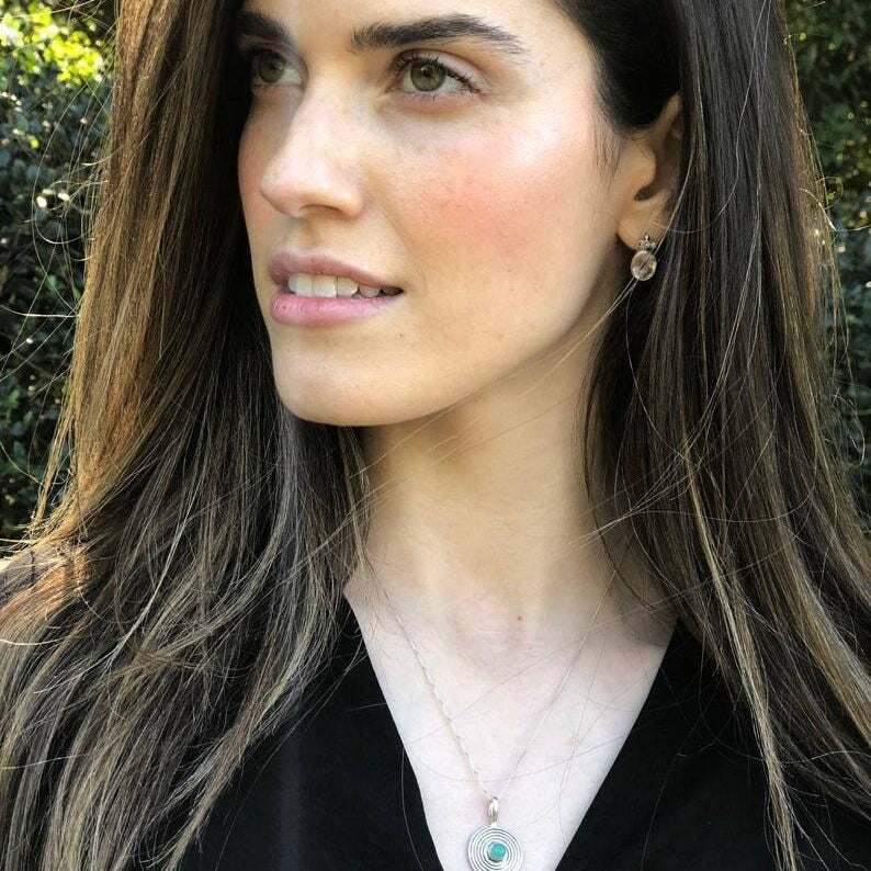 Garnet Pendant, Natural Garnet, January Birthstone, Infinity Pendant, Round Pendant, Red Vintage Pendant, Flat Pendant, Solid Silver Pendant