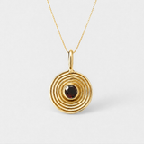 Infinity Garnet Necklace - Real Garnet Necklace - Red Statement Pendant