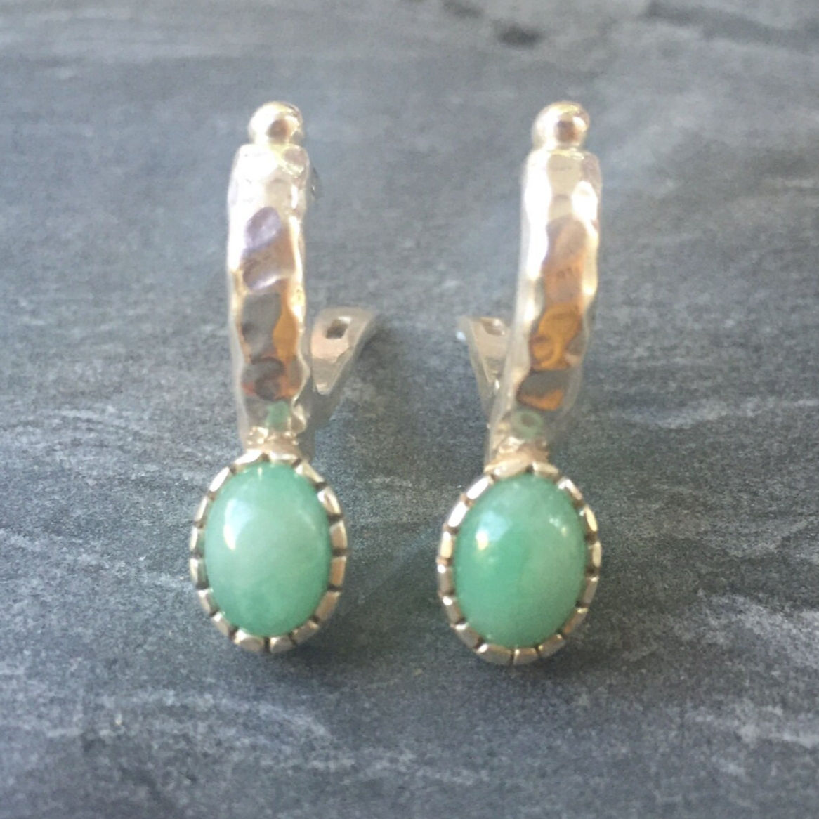 Natural Emerald Earrings made in 925 Sterling Silver with Oval Natural Green Emerald in Prong setting, May Birthstone gift idea, symbolizes growth, harmony, and deep emotional healing, ideal for everyday wear and perfect for birthday gifting and special occasions.