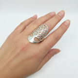 Tree Ring in Sterling Silver, Unique Vintage Design, Perfect for Everyday Wear and Special Occasions. Ideal Gift Choice!