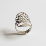 Elegant Tree Ring in Sterling Silver, Unique Design Perfect for Everyday Wear, Great for Birthdays and Special Celebrations.