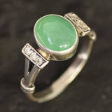 Green Engagement Ring - Natural Chrysoprase Ring, Vintage Ring