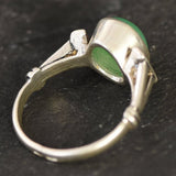 Green Engagement Ring - Natural Chrysoprase Ring, Vintage Ring