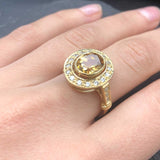 Vintage Citrine Gold Ring, Natural Citrine Ring, Oval Citrine Gold Ring