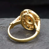 Vintage Citrine Gold Ring, Natural Citrine Ring, Oval Citrine Gold Ring