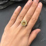 Vintage Citrine Gold Ring, Natural Citrine Ring, Oval Citrine Gold Ring