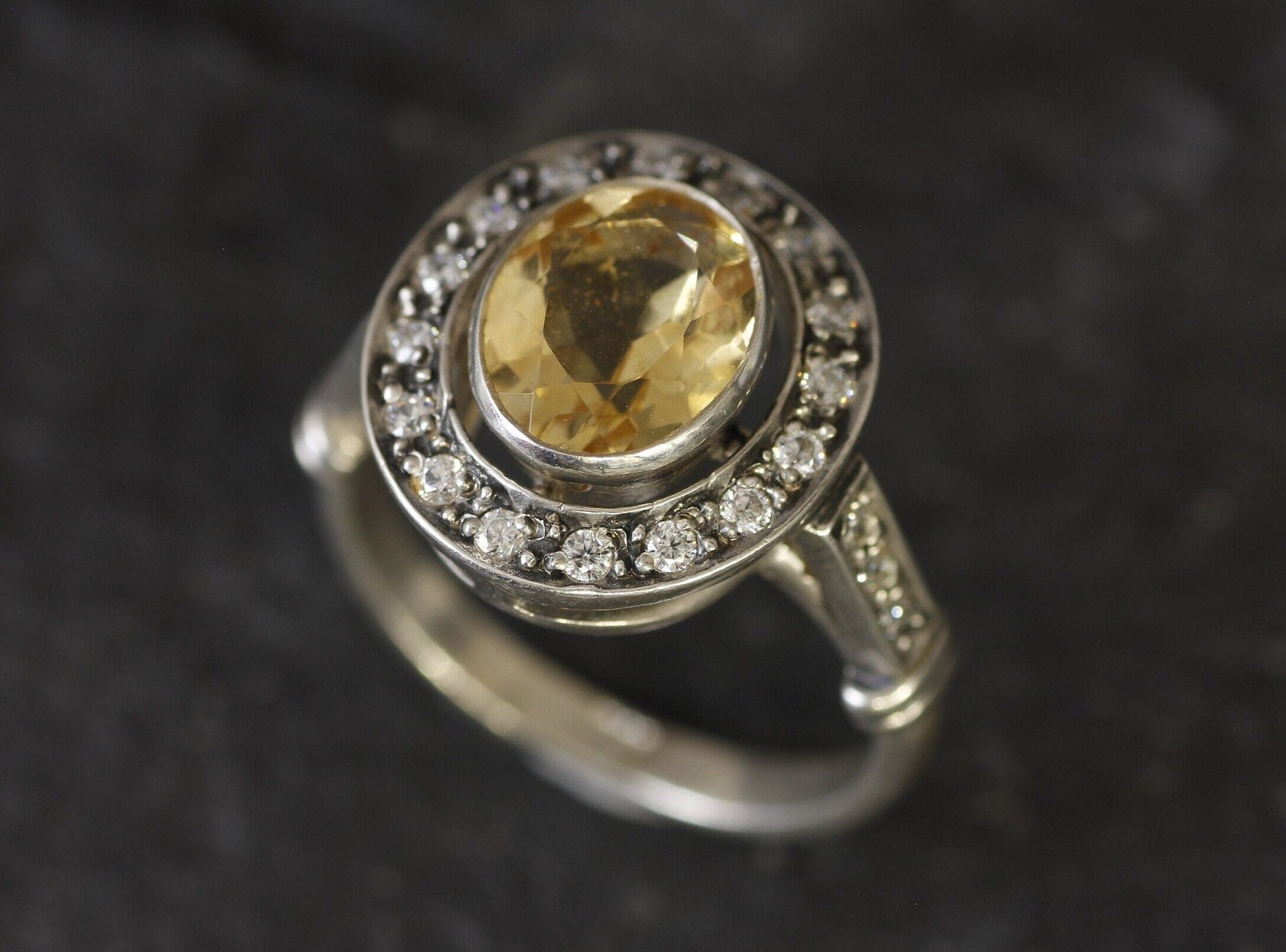 Citrine Ring, Natural Citrine, Antique Ring, November Birthstone, Vintage Ring, Antique Citrine Ring, Statement Ring, Sterling Silver Ring(2)