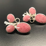 Rhodochrosite Earrings - Pink Statement Earrings - Large Boho Earrings