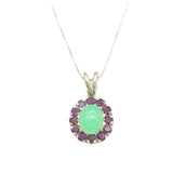 Chrysoprase Pendant - Natural Chrysoprase Necklace - Statement Flower Necklace