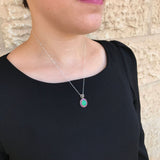 Chrysoprase Pendant - Natural Chrysoprase Necklace - Statement Flower Necklace