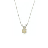Gold Opal Pendant - Fire Opal Necklace - Dainty White Necklace