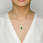 Chic 925 Sterling Silver Emerald Pendant featuring Created Green Emerald, a timeless gift for May birthdays and special moments.